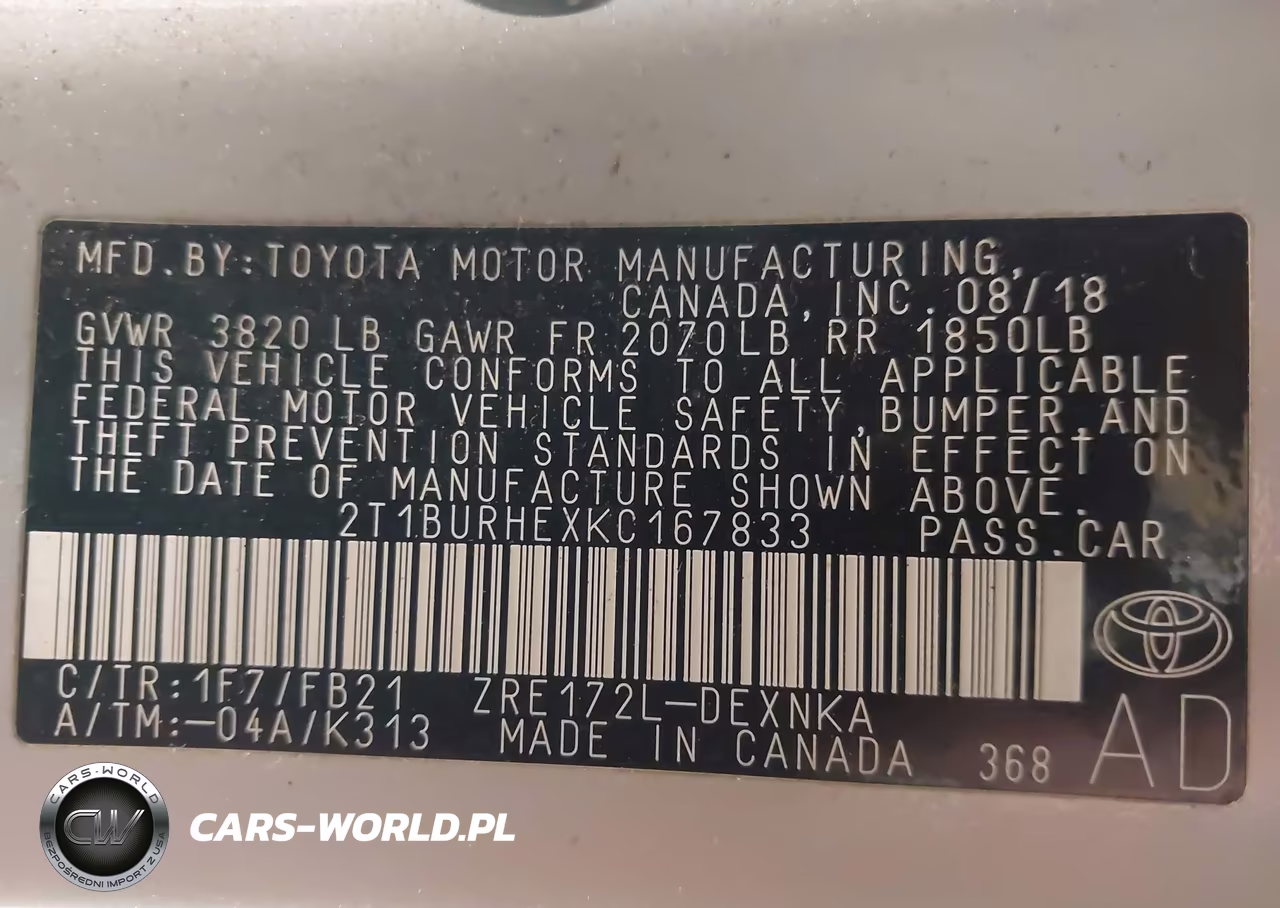 2019 Toyota Corolla Le VIN:2T1BURHEXKC167833 - 9