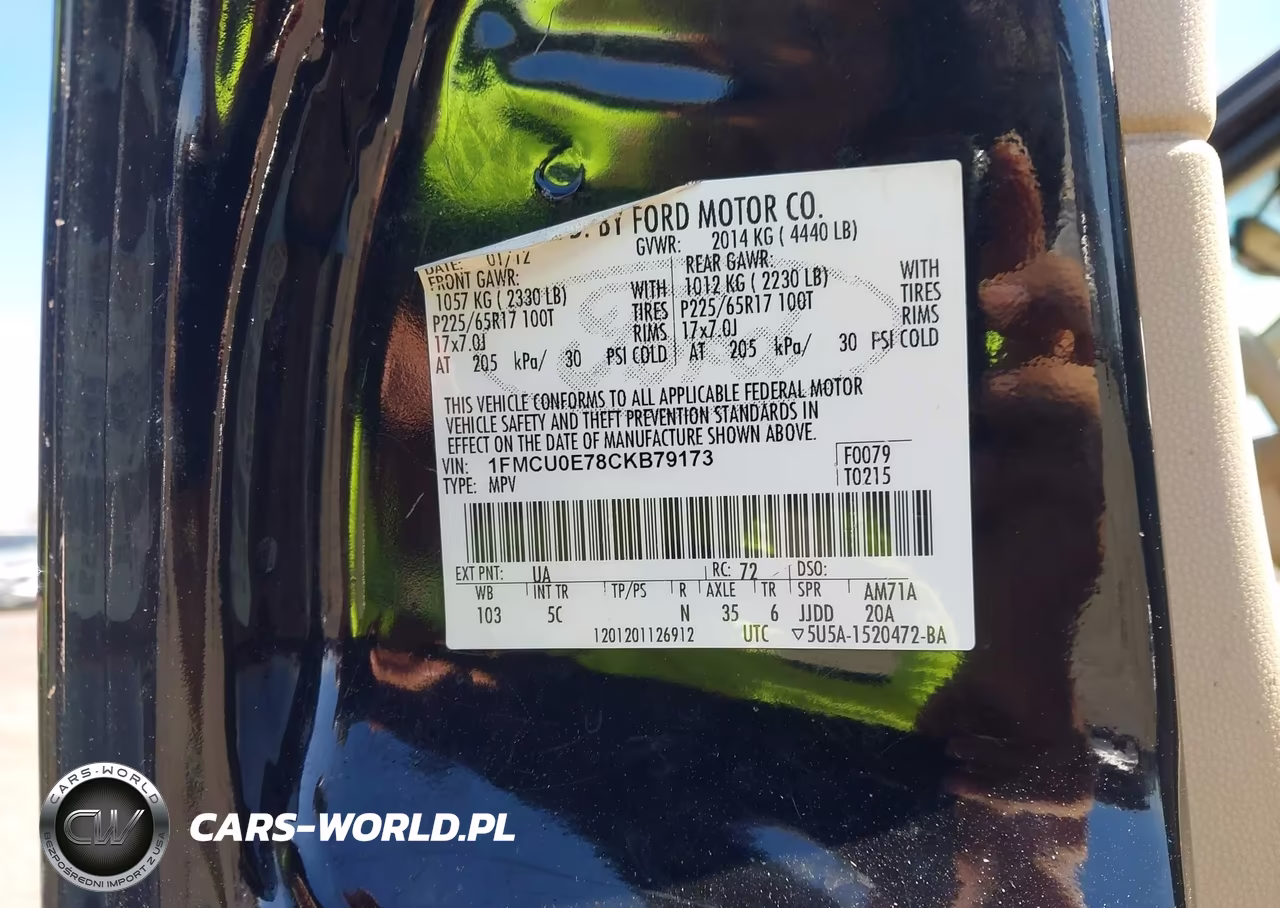 2012 Ford Escape Limited VIN:1FMCU0E78CKB79173 - 9
