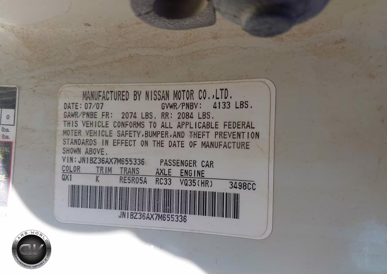 2007 Nissan 350Z Touring VIN:JN1BZ36AX7M655336 - 9