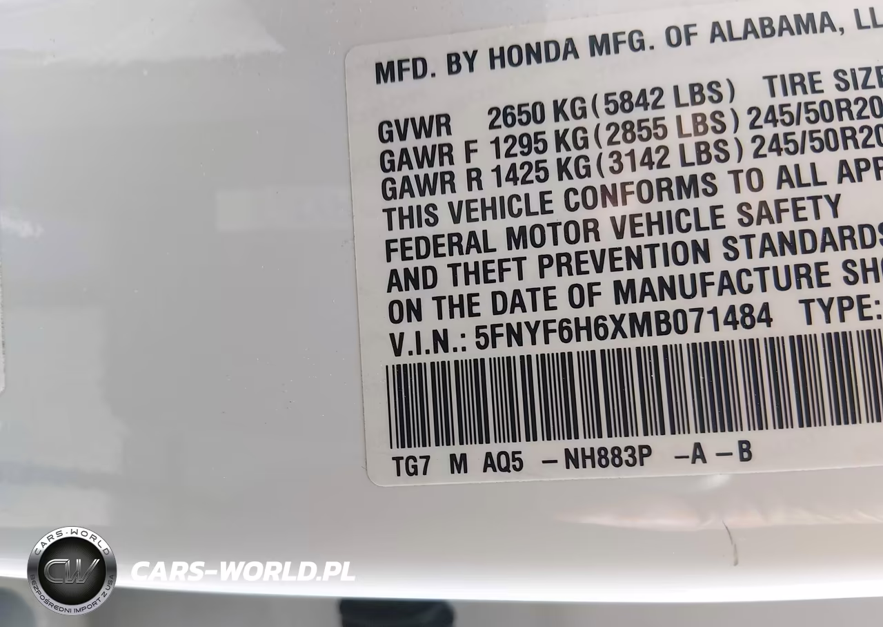 2021 Honda Pilot Awd Touring 7 Passenger VIN:5FNYF6H6XMB071484 - 9