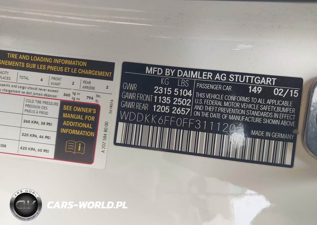 2015 Mercedes-Benz E 400 VIN:WDDKK6FF0FF311120 - 9