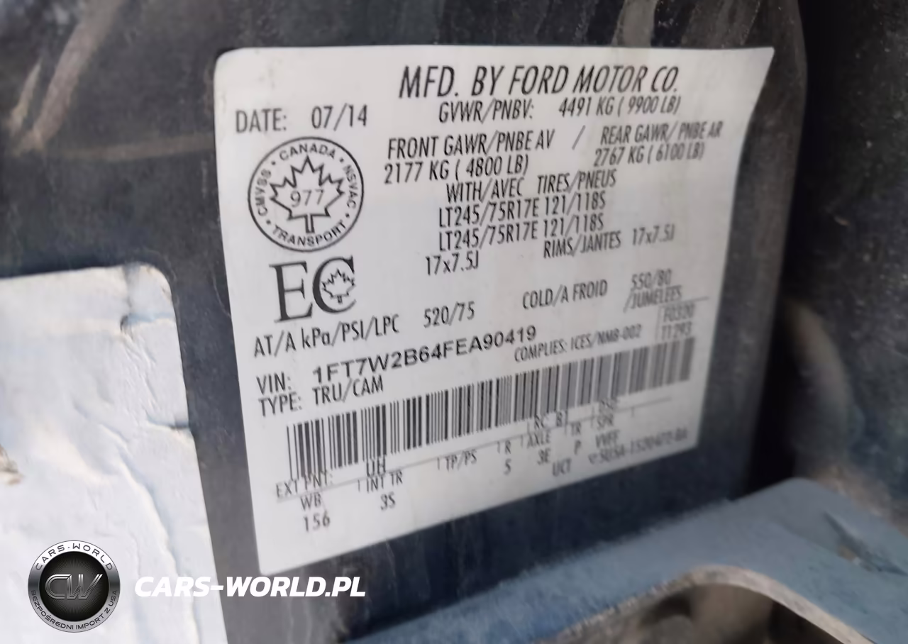 2015 Ford F-250 Xlt VIN:1FT7W2B64FEA90419 - 9