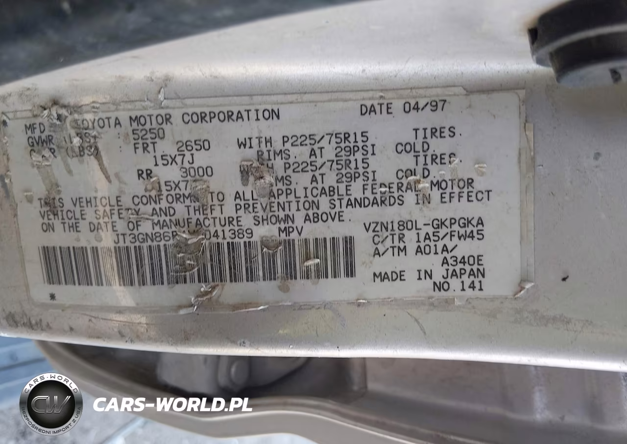 1997 Toyota 4Runner Sr5 VIN:JT3GN86R4V0041389 - 9