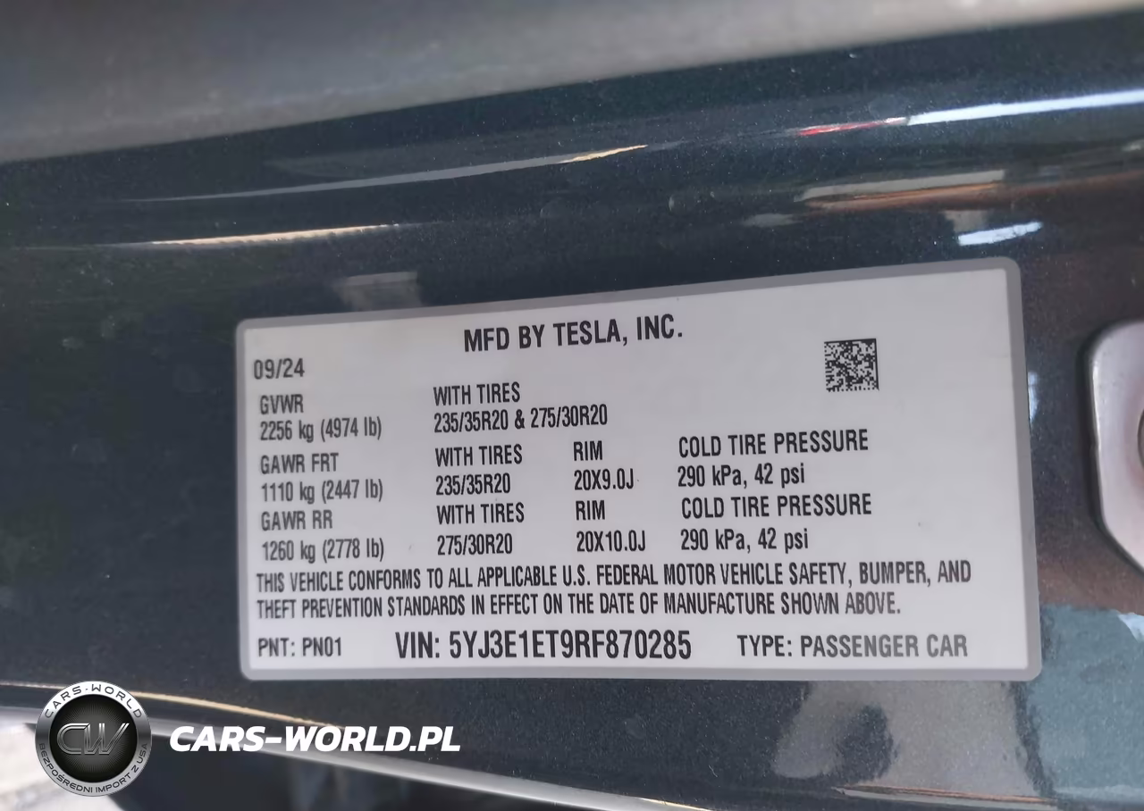 2024 Tesla Model 3 Performance All-Wheel Drive VIN:5YJ3E1ET9RF870285 - 9