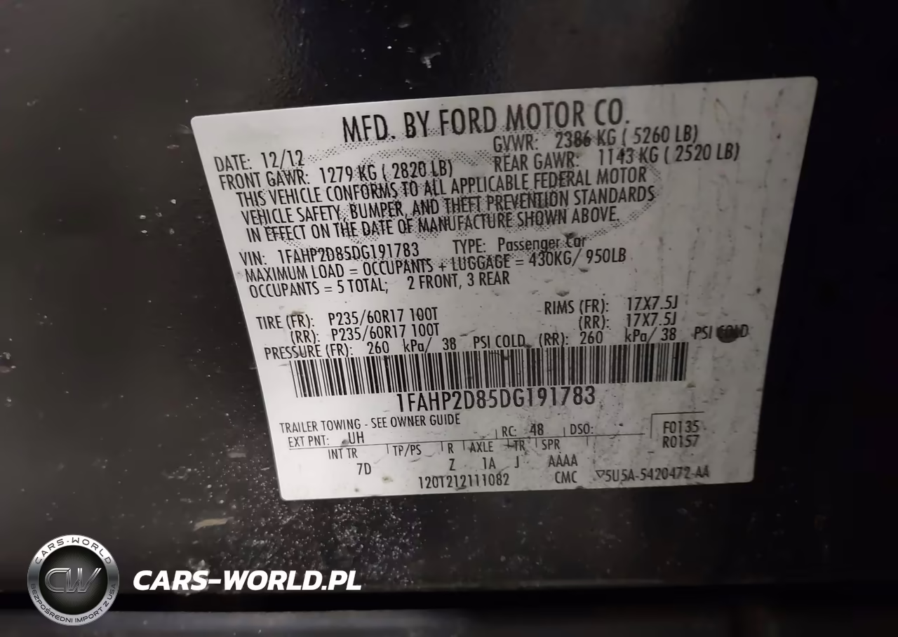 2013 Ford Taurus Se VIN:1FAHP2D85DG191783 - 9
