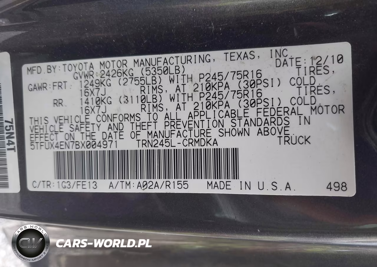 2011 Toyota Tacoma VIN:5TFUX4EN7BX004971 - 9