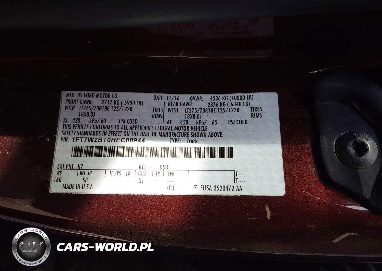 2017 Ford F-250 Lariat VIN:1FT7W2BT0HEC08944 - 9