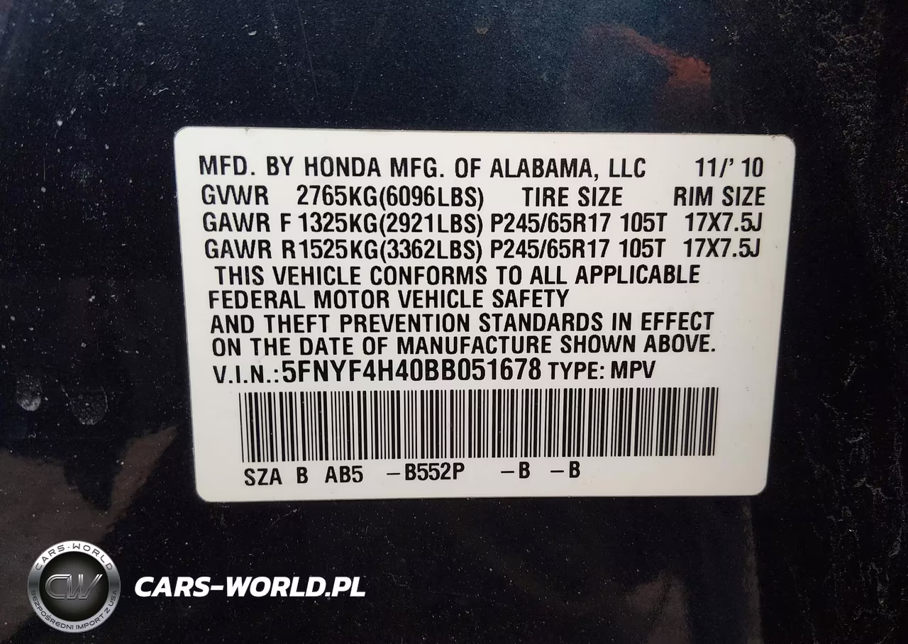 2011 Honda Pilot Ex VIN:5FNYF4H40BB051678 - 9