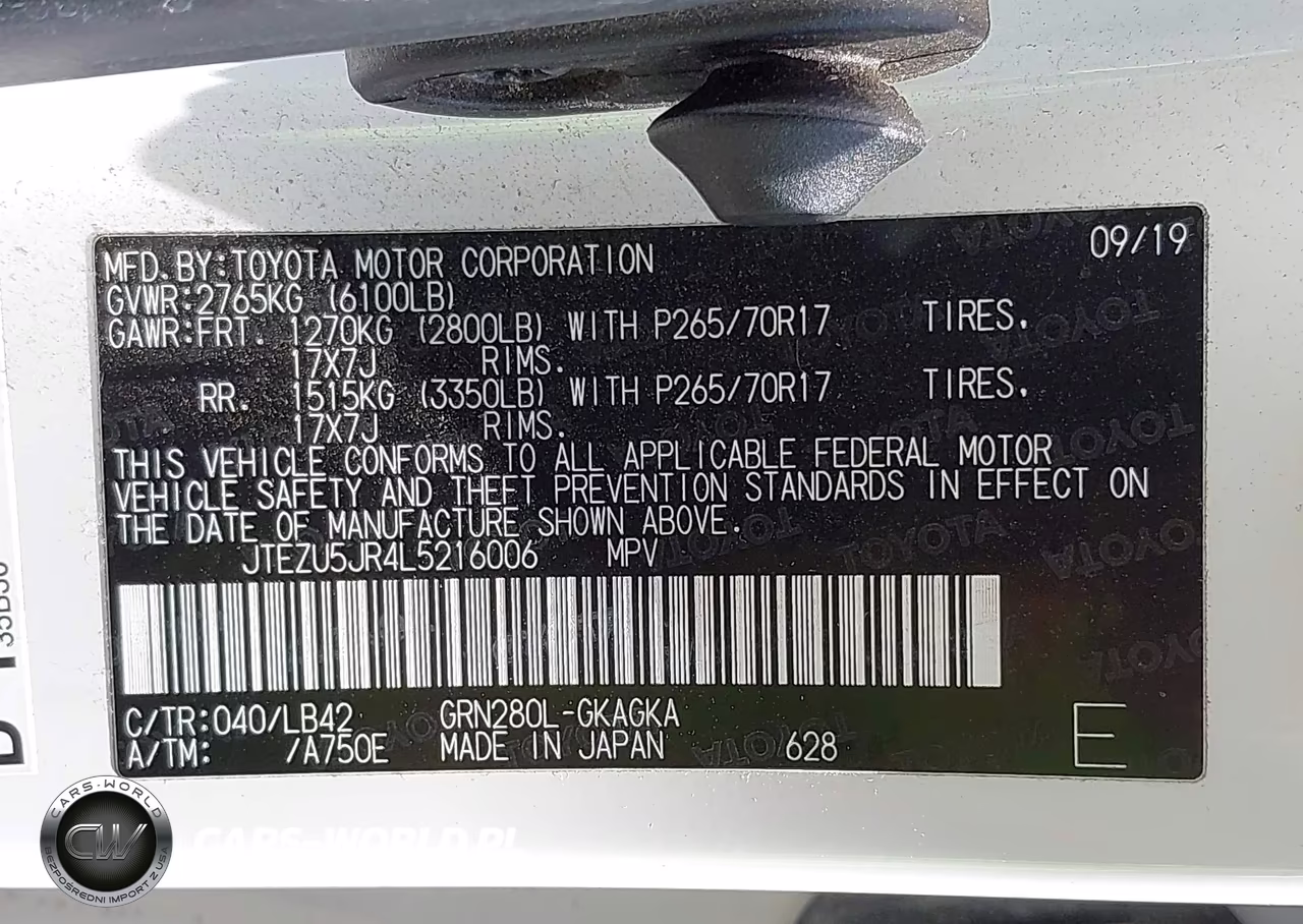 2020 Toyota 4Runner Sr5 Premium VIN:JTEZU5JR4L5216006 - 9