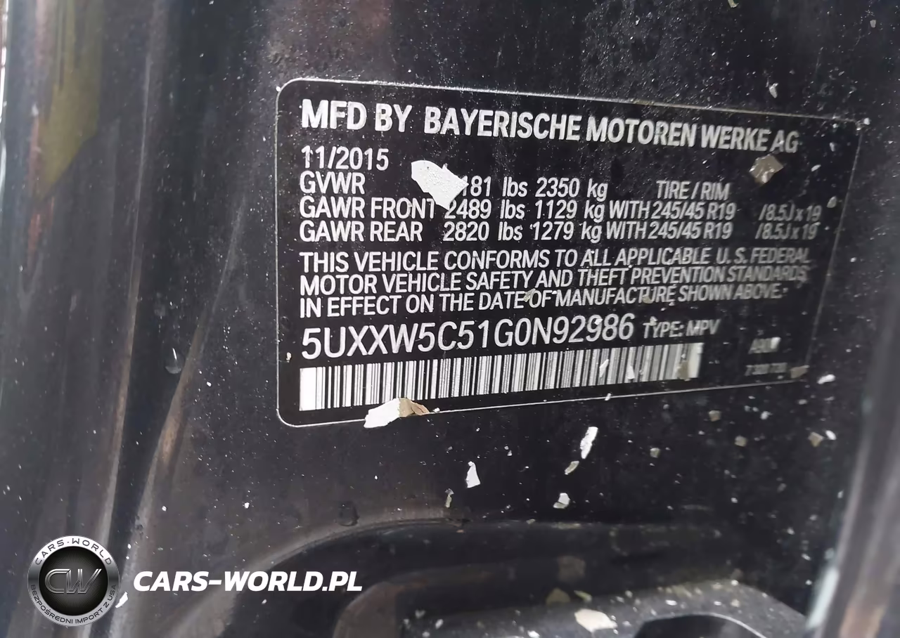 2016 BMW X4 xDrive35I VIN:5UXXW5C51G0N92986 - 9
