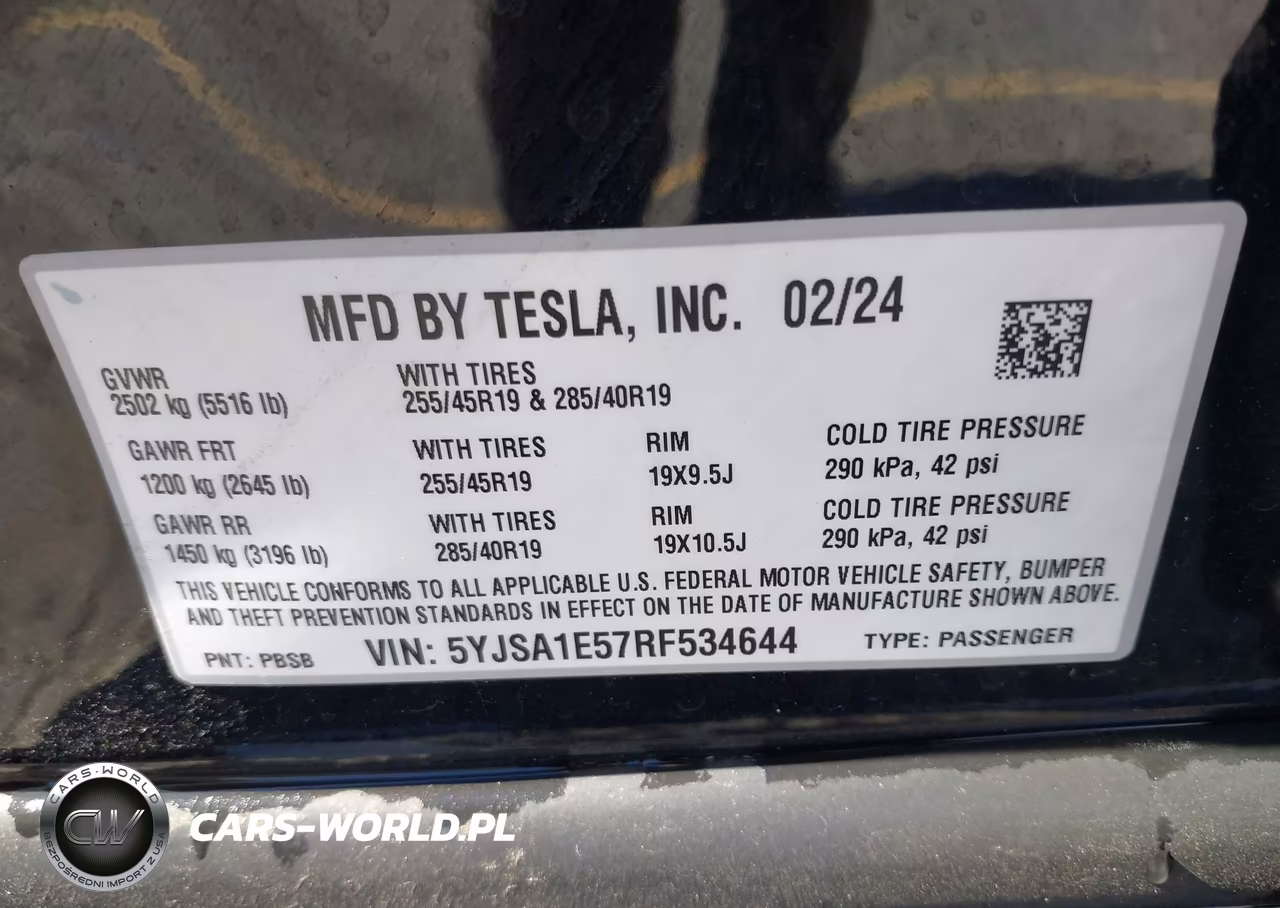 2024 Tesla Model S Long Range VIN:5YJSA1E57RF534644 - 9