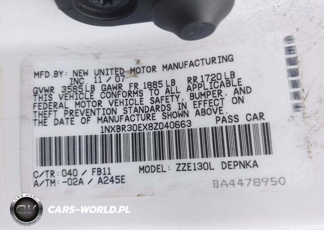 2008 Toyota Corolla Le VIN:1NXBR30EX8Z040663 - 9