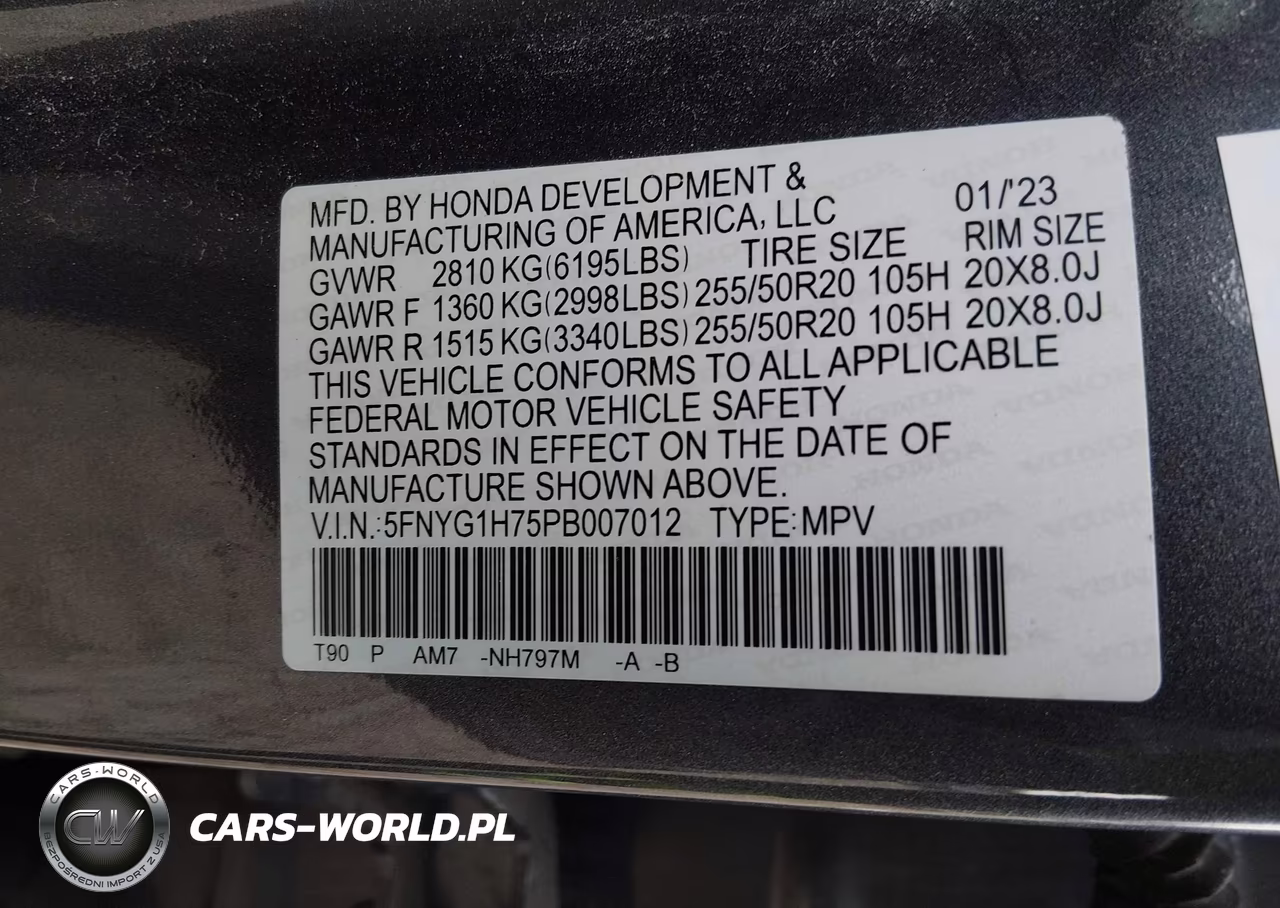 2023 Honda Pilot Awd Touring VIN:5FNYG1H75PB007012 - 9