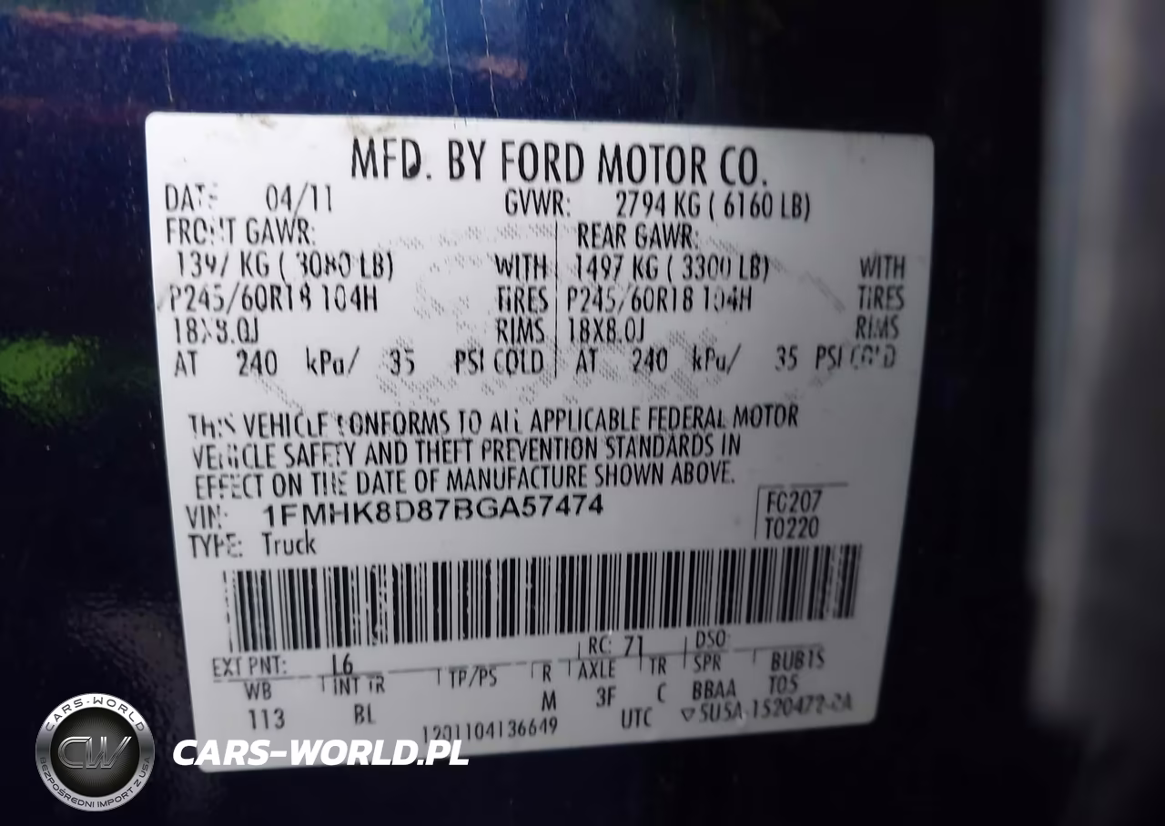 2011 Ford Explorer Xlt VIN:1FMHK8D87BGA57474 - 9