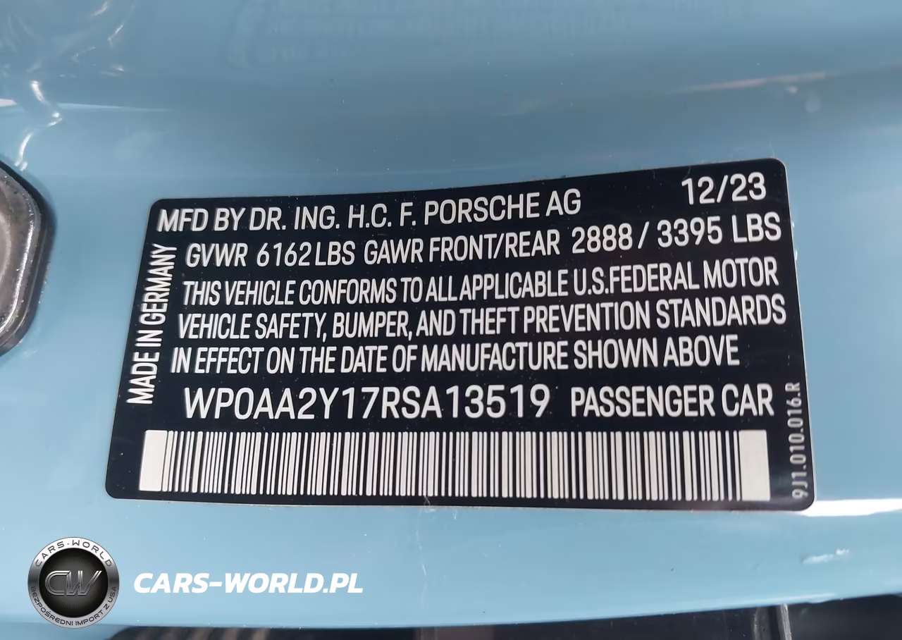 2024 Porsche Taycan VIN:WP0AA2Y17RSA13519 - 9