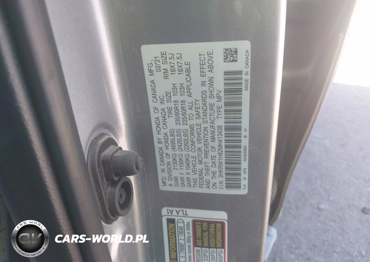 2021 Honda Cr-V 2Wd Ex-L VIN:2HKRW1H82MH413438 - 9