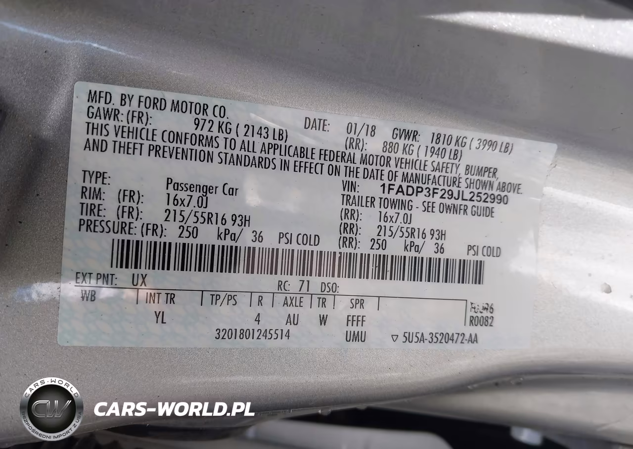 2018 Ford Focus Se VIN:1FADP3F29JL252990 - 9