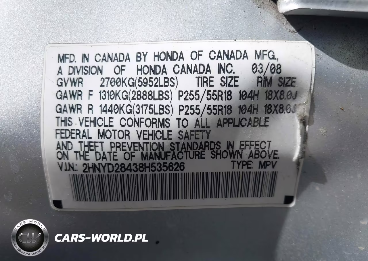 2008 Acura Mdx Technology Package VIN:2HNYD28438H535626 - 9