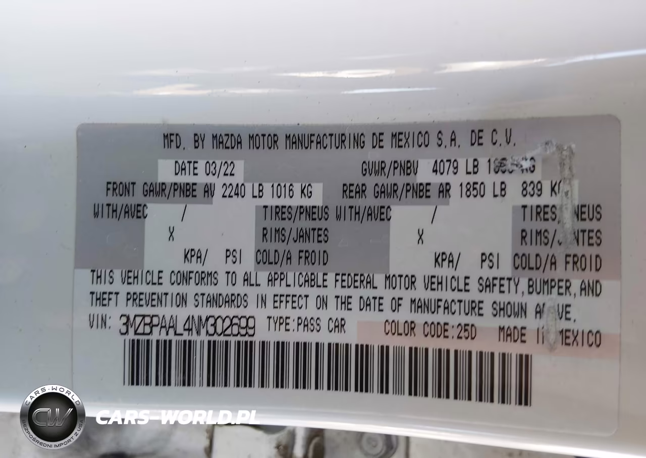 2022 Mazda Mazda3 2.5 S VIN:3MZBPAAL4NM302699 - 9