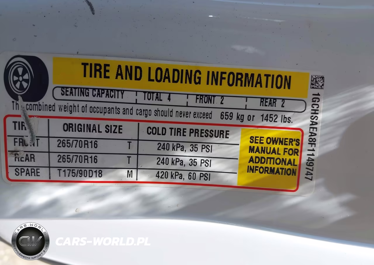 2015 Chevrolet Colorado Wt VIN:1GCHSAEA8F1149747 - 9