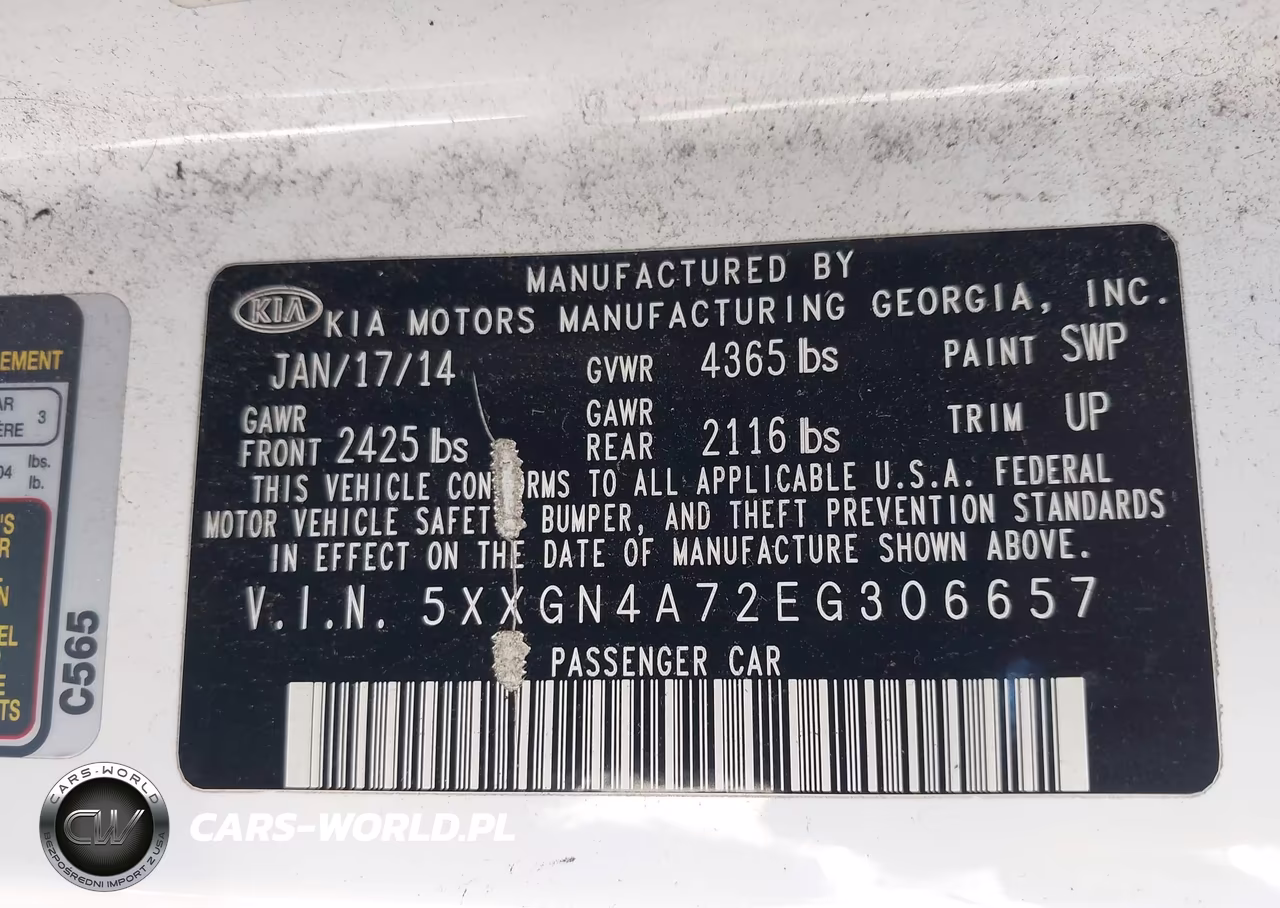 2014 Kia Optima Ex VIN:5XXGN4A72EG306657 - 9