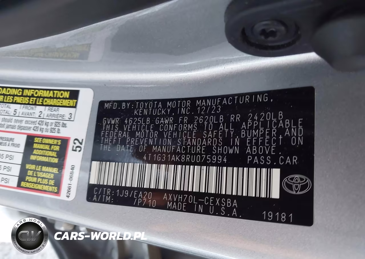 2024 Toyota Camry Hybrid Se VIN:4T1G31AK8RU075994 - 9