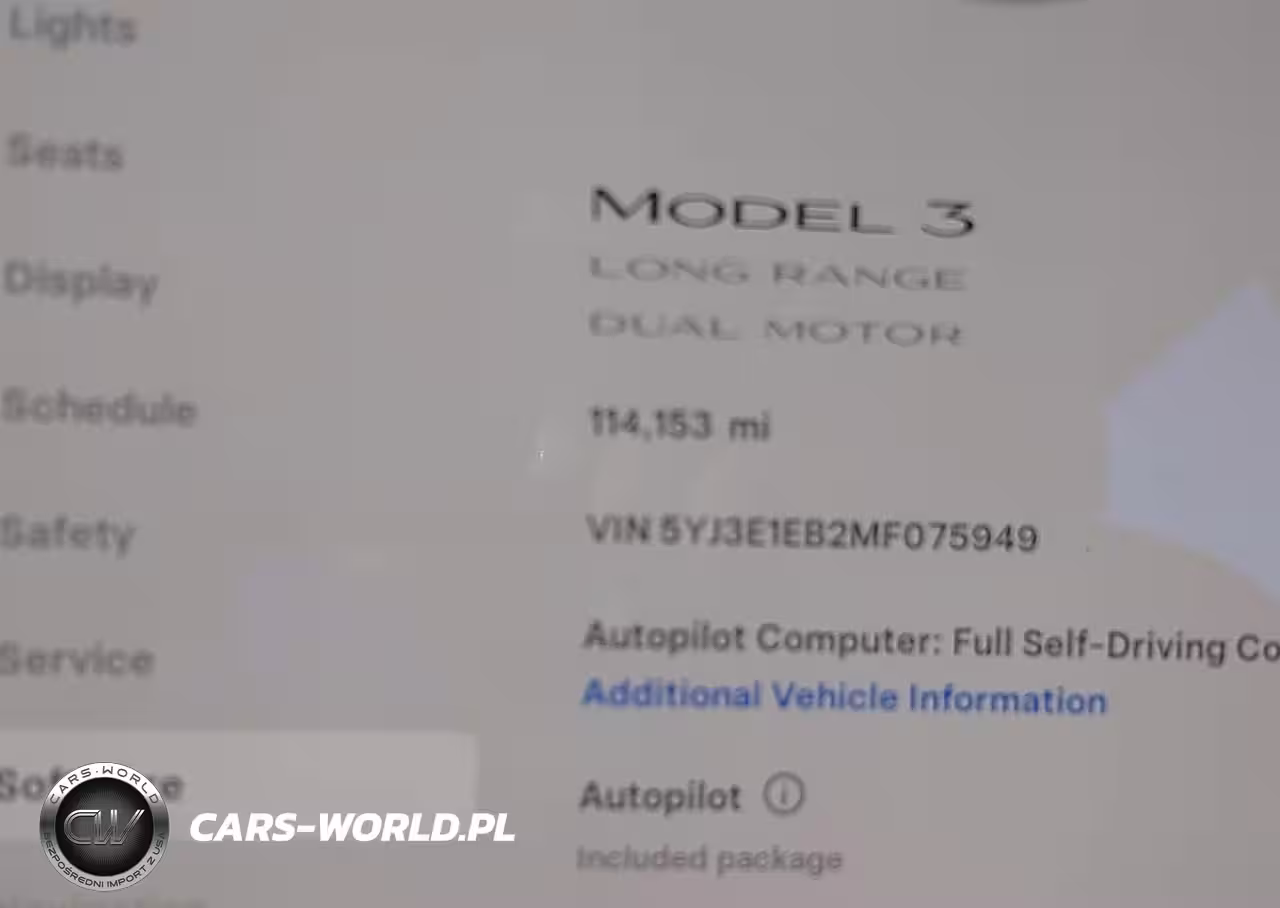 2021 Tesla Model 3 Long Range Dual Motor All-Wheel Drive VIN:5YJ3E1EB2MF075949 - 14