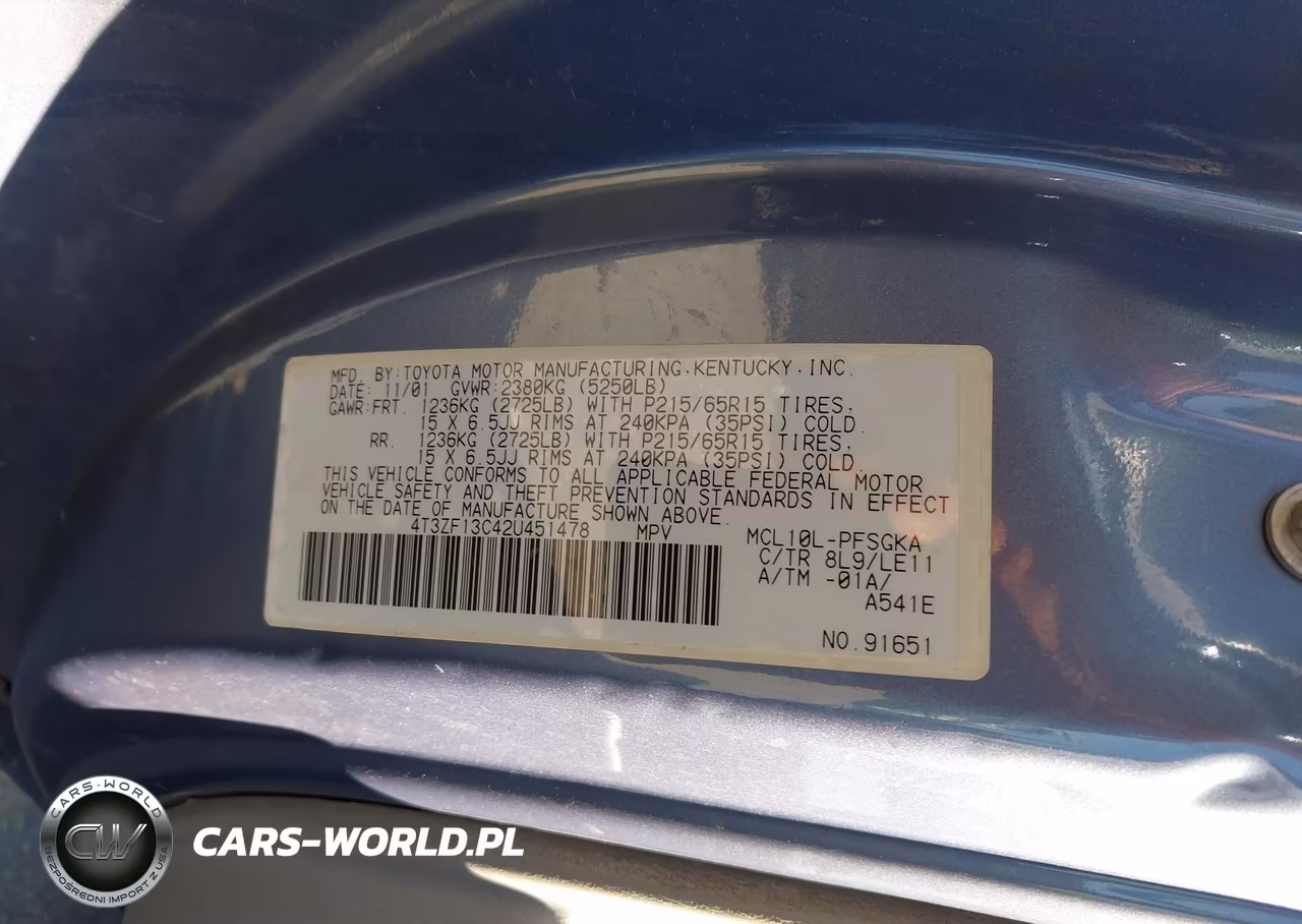 2002 Toyota Sienna Xle VIN:4T3ZF13C42U451478 - 9