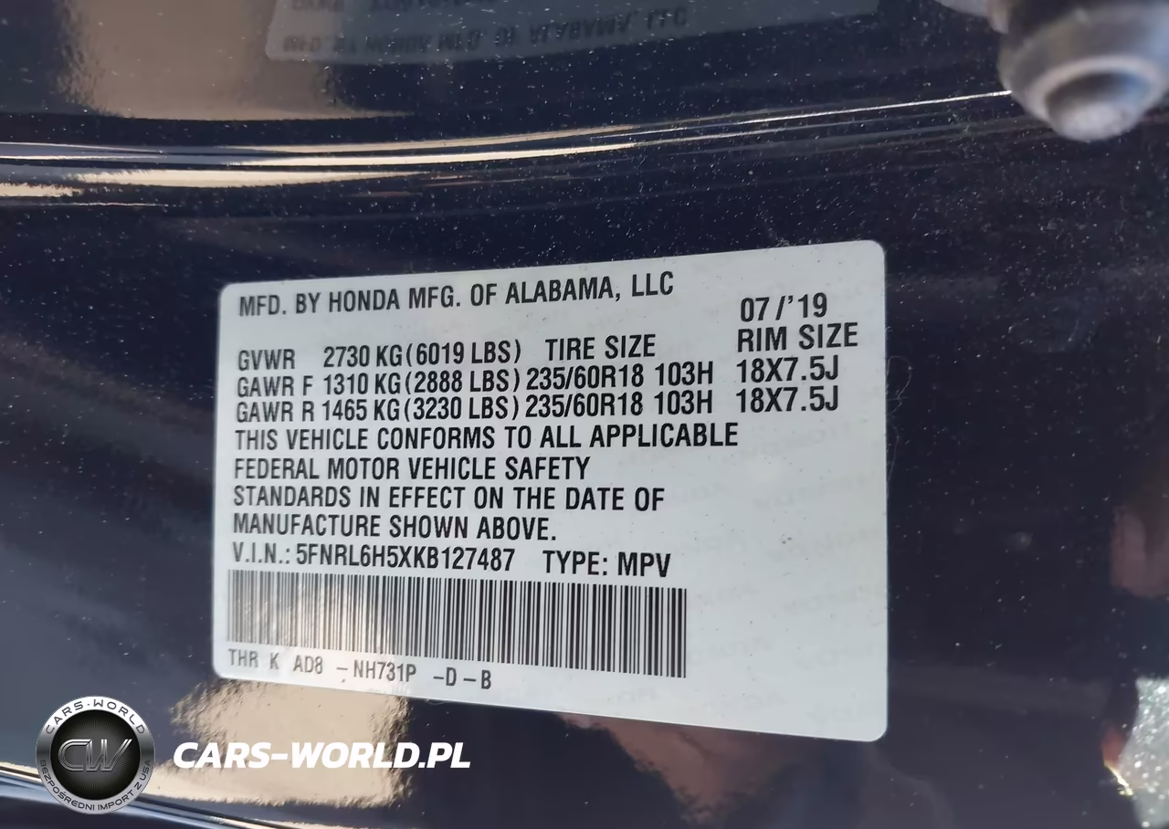 2019 Honda Odyssey Ex VIN:5FNRL6H5XKB127487 - 9
