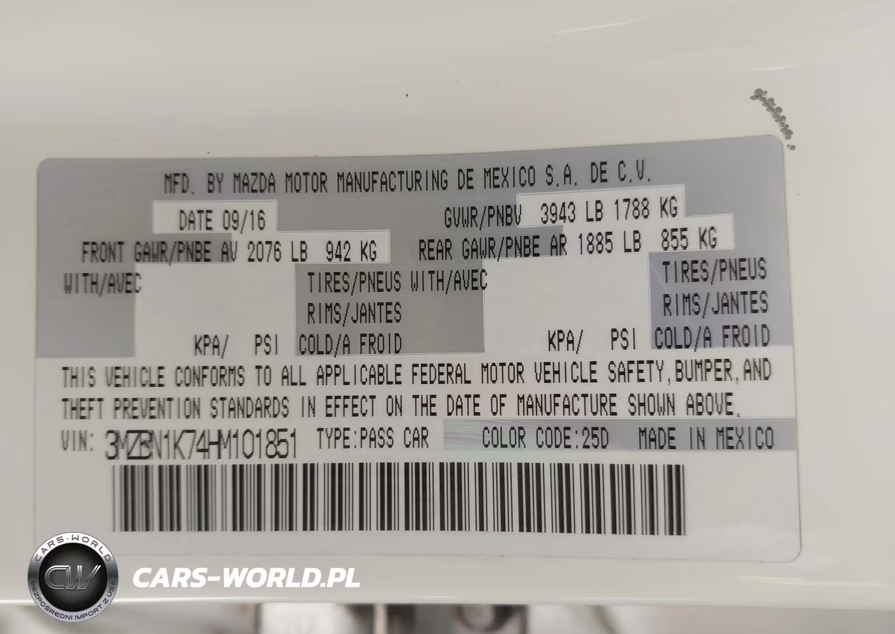 2017 Mazda Mazda3 Sport VIN:3MZBN1K74HM101851 - 9