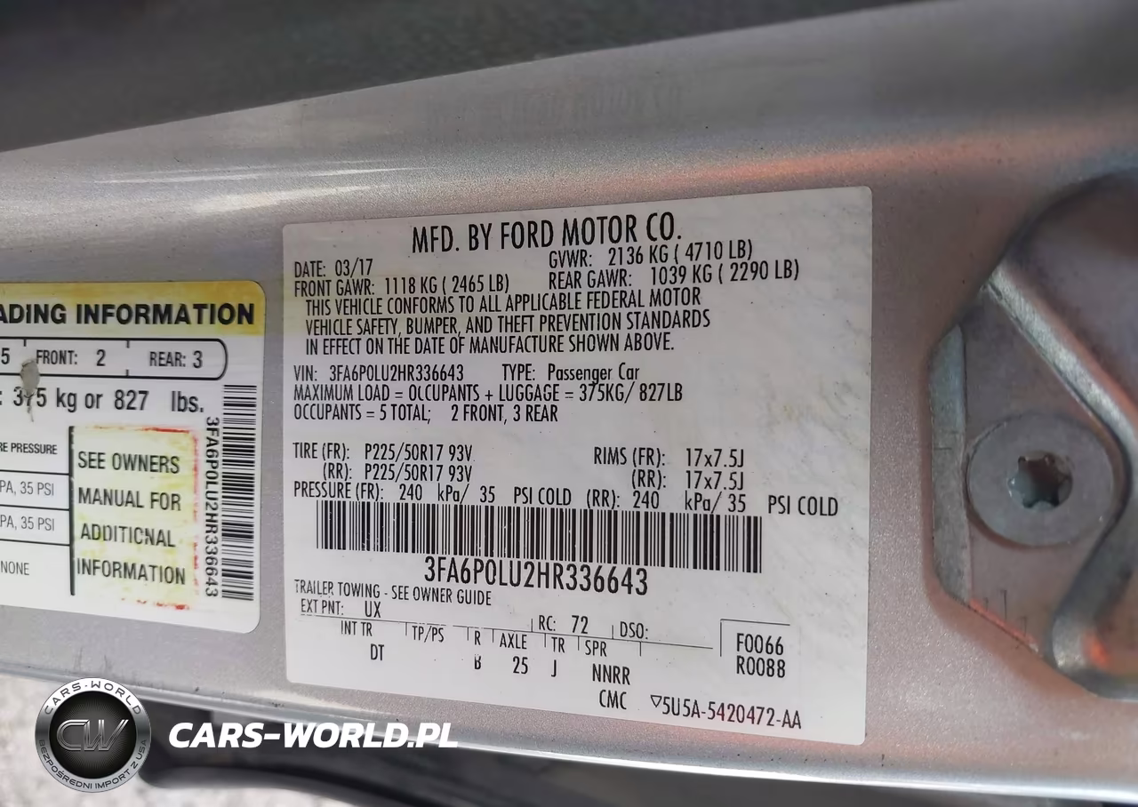 2017 Ford Fusion Hybrid Se VIN:3FA6P0LU2HR336643 - 9