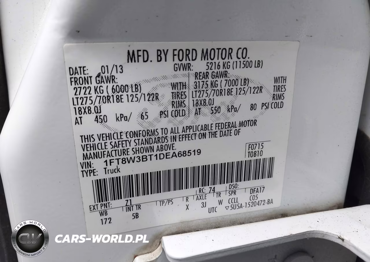 2013 Ford F-350 Lariat VIN:1FT8W3BT1DEA68519 - 8