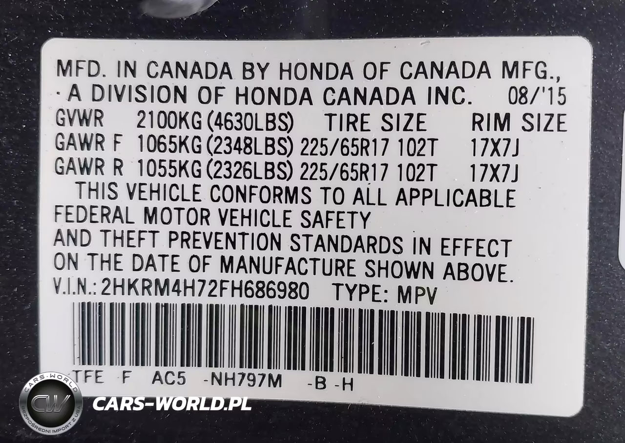 2015 Honda Cr-V Ex-L VIN:2HKRM4H72FH686980 - 9