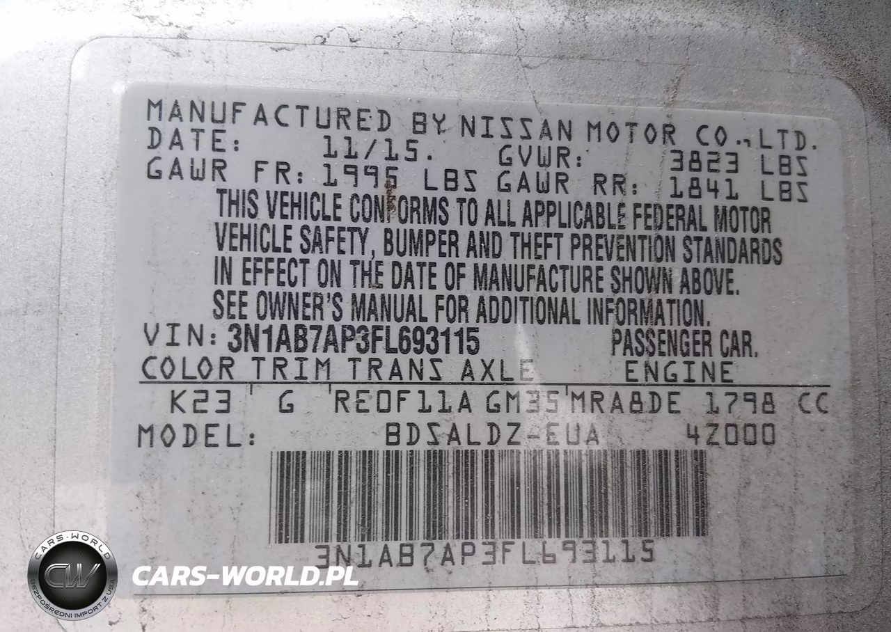 2015 Nissan Sentra Sv VIN:3N1AB7AP3FL693115 - 9