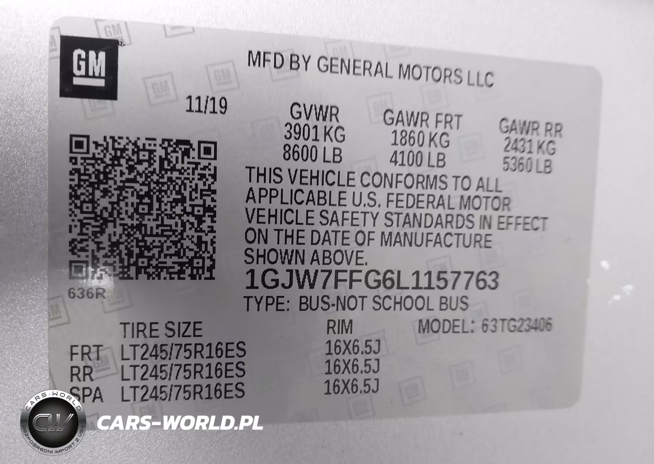 2020 GMC Savana Passenger Rwd 2500 Regular Wheelbase Lt VIN:1GJW7FFG6L1157763 - 9