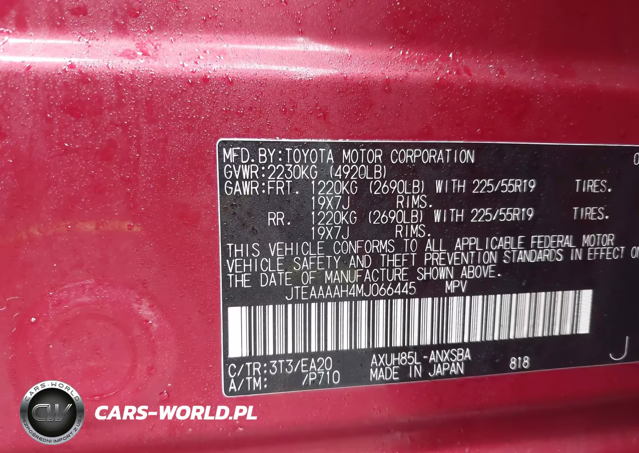 2021 Toyota Venza Limited VIN:JTEAAAAH4MJ066445 - 9