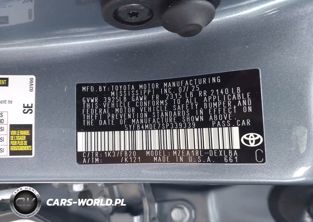 2025 Toyota Corolla Le VIN:5YFB4MDE7SP339339 - 9