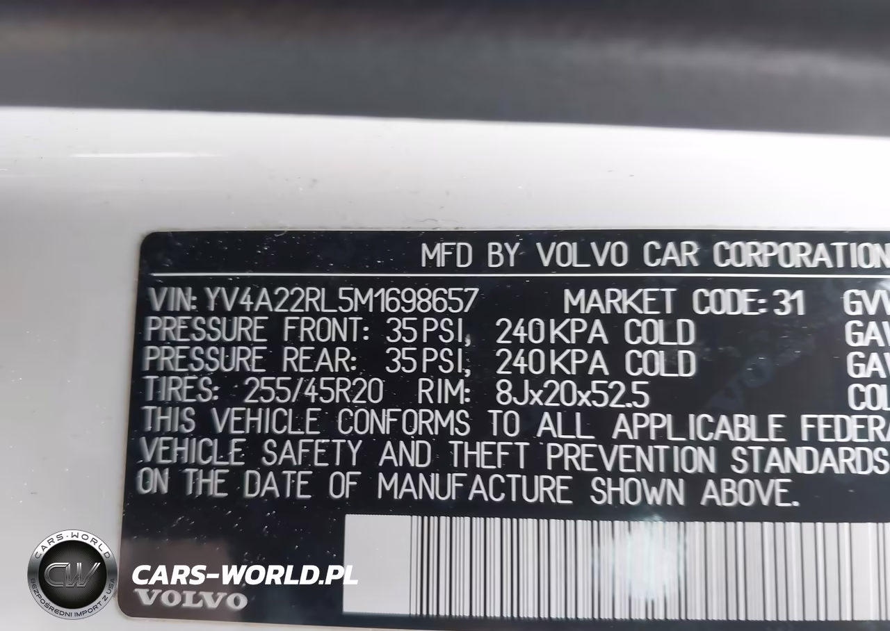 2021 Volvo Xc60 T6 Inscription VIN:YV4A22RL5M1698657 - 9