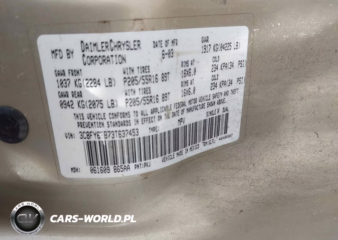 2003 Chrysler Pt Cruiser Limited VIN:3C8FY68B73T637453 - 9