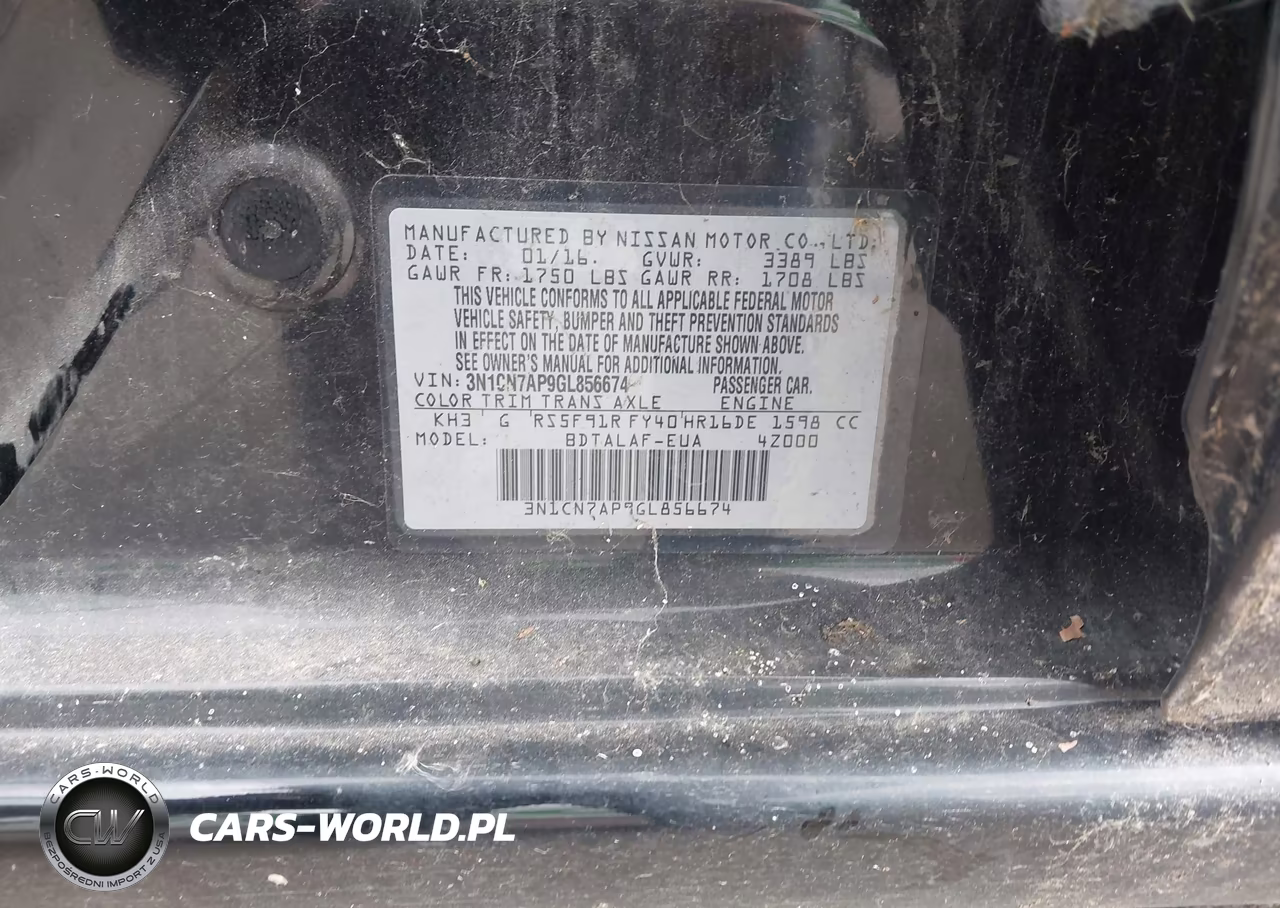 2016 Nissan Versa 1.6 S VIN:3N1CN7AP9GL856674 - 9