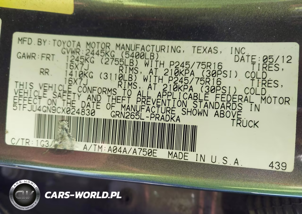 2012 Toyota Tacoma Prerunner V6 VIN:5TFJU4GN9CX024830 - 9