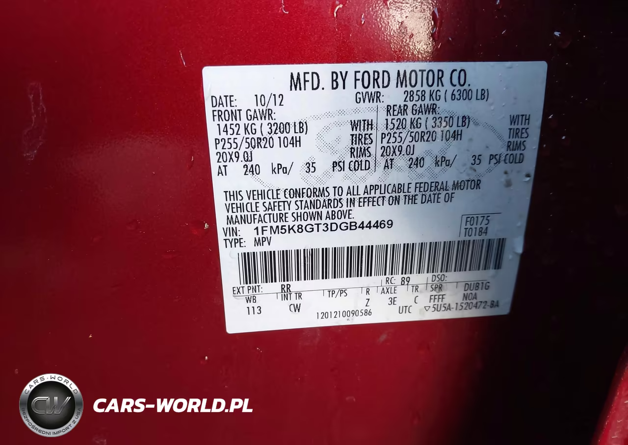 2013 Ford Explorer Sport VIN:1FM5K8GT3DGB44469 - 9