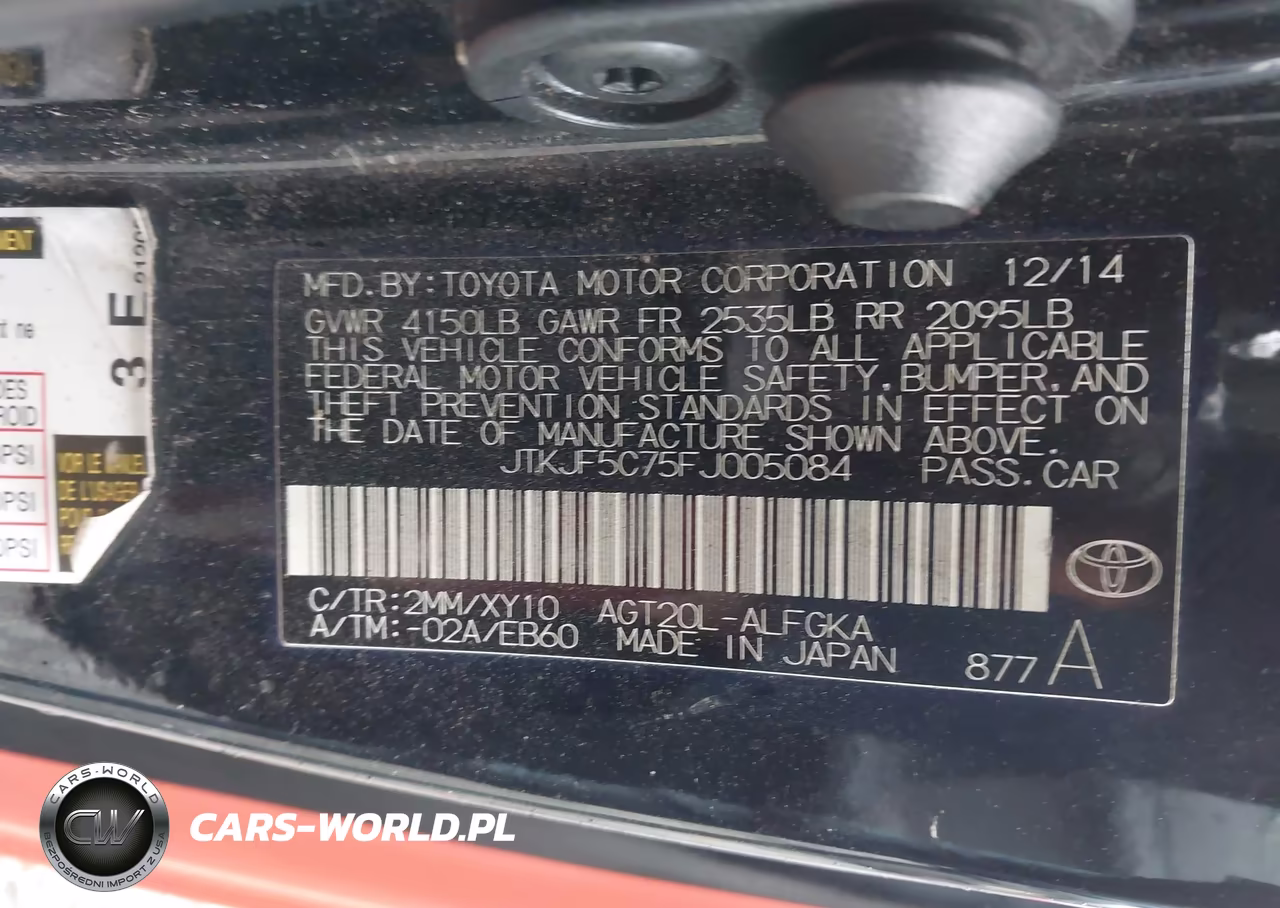 2015 Scion Tc Release Series 9.0 VIN:JTKJF5C75FJ005084 - 9