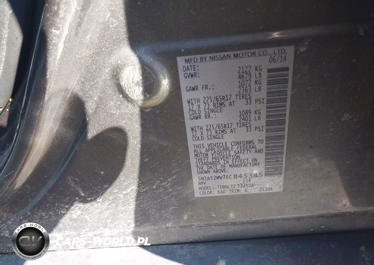 2014 Nissan Rogue Sv VIN:5N1AT2MV7EC845345 - 9
