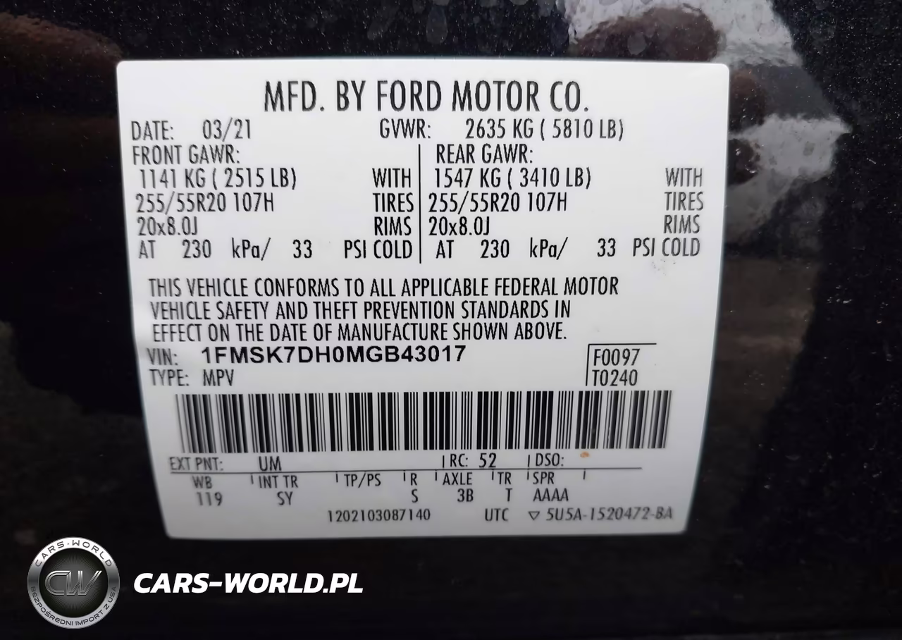 2021 Ford Explorer Xlt VIN:1FMSK7DH0MGB43017 - 9