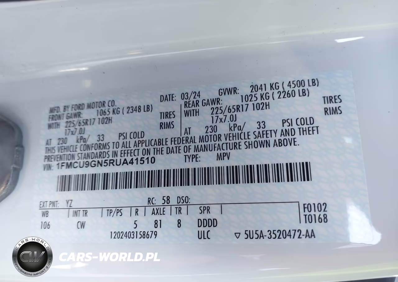 2024 Ford Escape Active VIN:1FMCU9GN5RUA41510 - 9