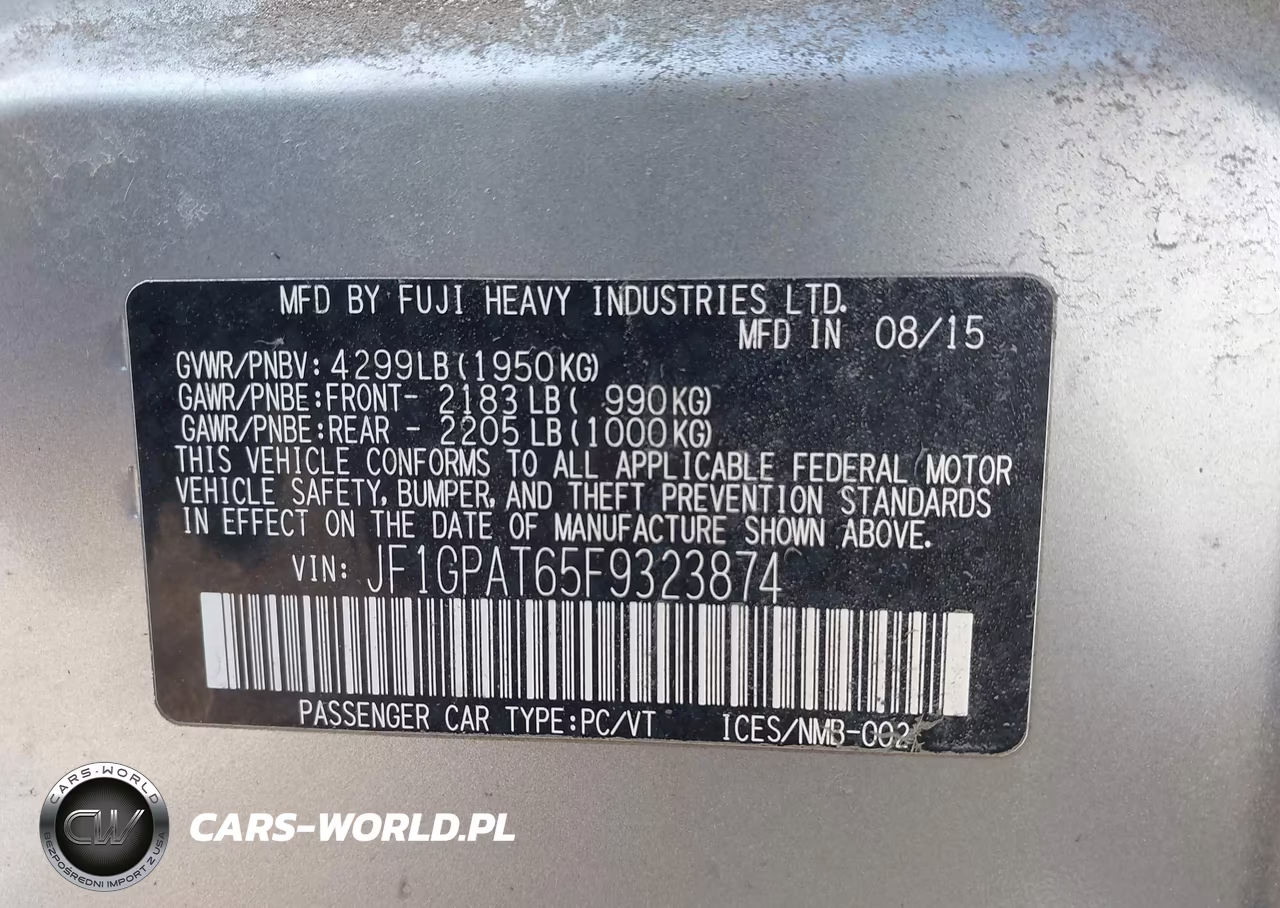 2015 Subaru Impreza 2.0I Sport Premium VIN:JF1GPAT65F9323874 - 9
