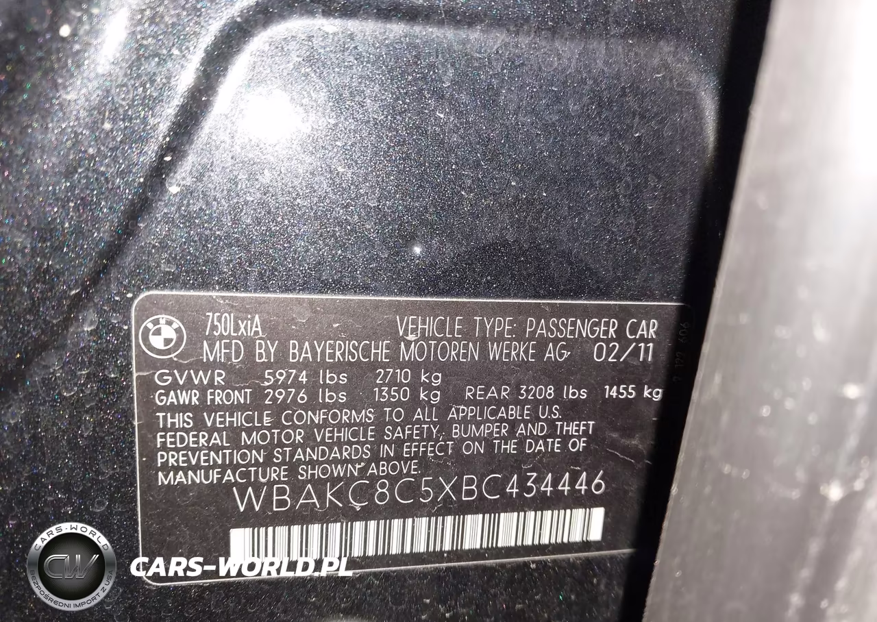 2011 BMW 750Li xDrive VIN:WBAKC8C5XBC434446 - 9