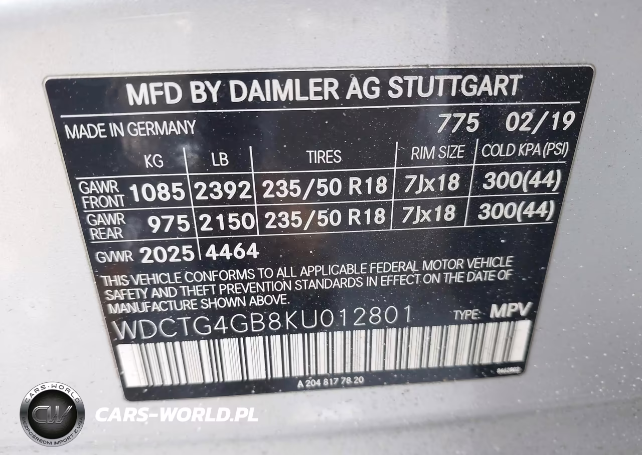 2019 Mercedes-Benz Gla 250 4Matic VIN:WDCTG4GB8KU012801 - 9
