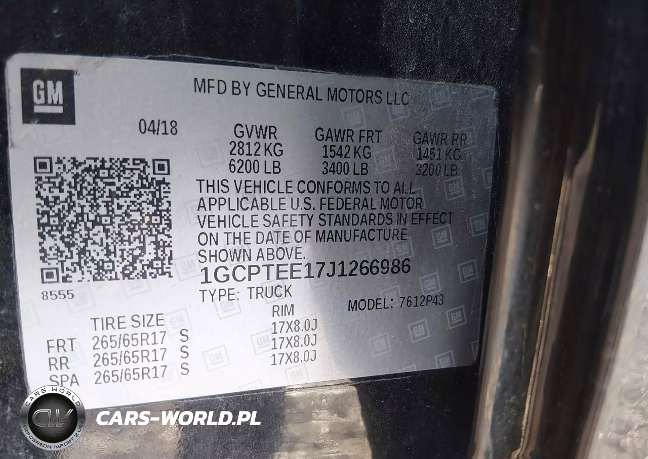 2018 Chevrolet Colorado Zr2 VIN:1GCPTEE17J1266986 - 9